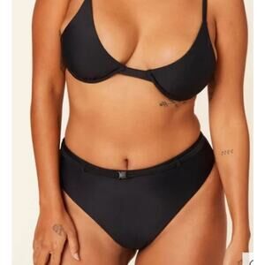 NWT Andie Swim The Riviera Bikini Bottom Black Size XL Beach Pool Travel Summer